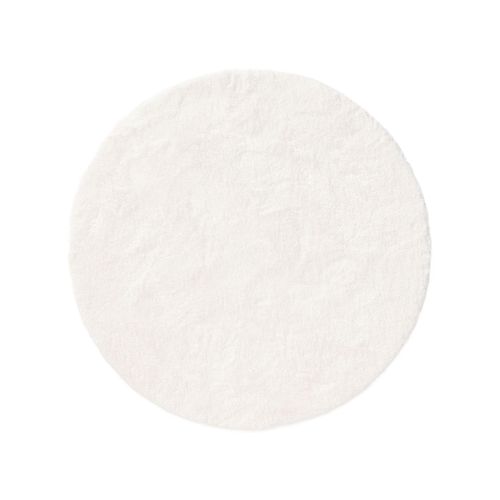 Tapis à Poils Longs Rond Cloudy Crème  80 Cm Rond