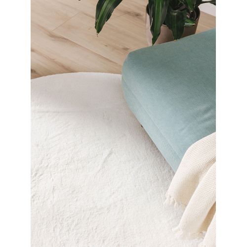 Tapis En Fausse Fourrure Furry Crème 200 Cm Rond
