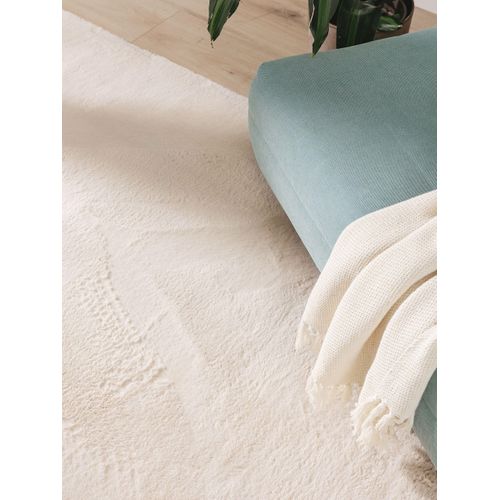 Tapis En Fausse Fourrure Furry Beige 60x120 Cm