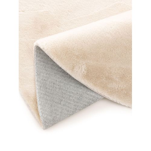 Tapis En Fausse Fourrure Furry Beige 80 Cm Rond