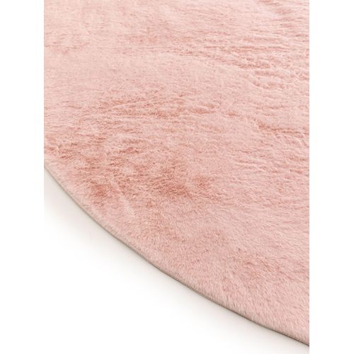 Tapis En Fausse Fourrure Furry Rose 160 Cm Rond