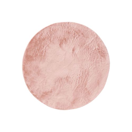 Tapis En Fausse Fourrure Furry Rose 200 Cm Rond