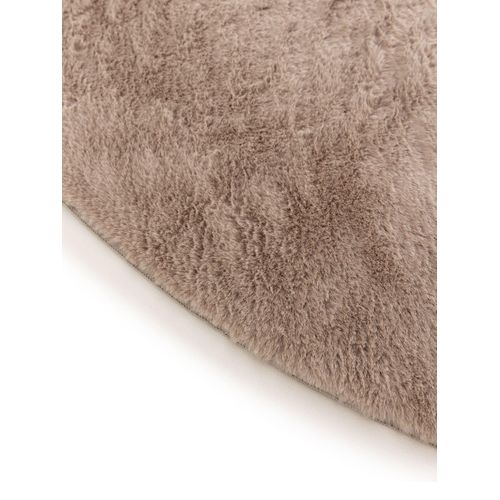 Tapis En Fausse Fourrure Furry Taupe 200 Cm Rond