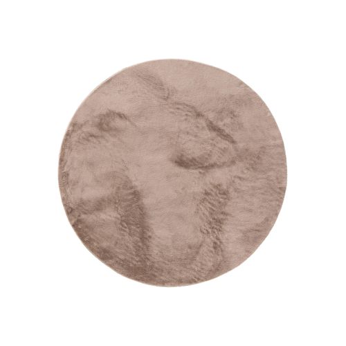 Tapis En Fausse Fourrure Furry Taupe 200 Cm Rond