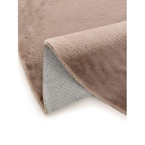 Tapis En Fausse Fourrure Furry Taupe 200 Cm Rond