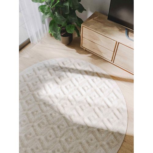 Tapis Leo Crème 160 Cm Rond