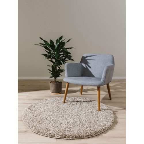 Tapis à Poils Longs Soho Beige 160 Cm Rond