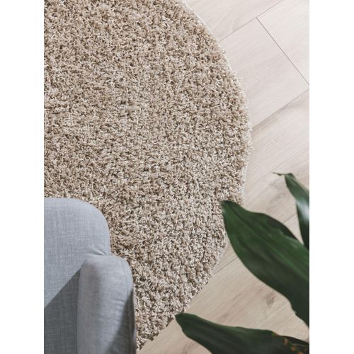 Tapis à Poils Longs Soho Beige 160 Cm Rond