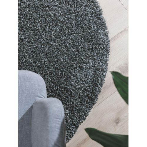 Tapis à Poils Longs Soho Gris 160 Cm Rond