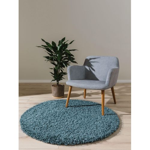 Tapis à Poils Longs Soho Bleu 160 Cm Rond