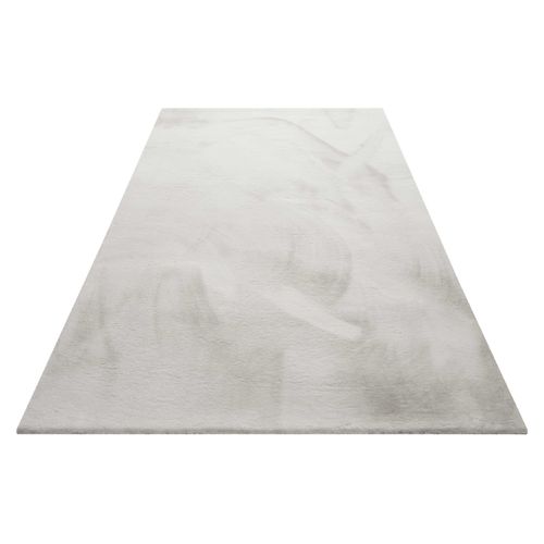 Tapis Doux 200x200 Moelleux Poils Longs Gris Clair Anna