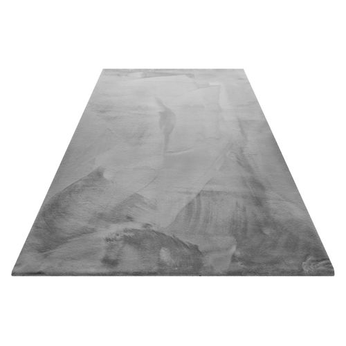 Tapis Doux 200x200 Moelleux Poils Longs Gris Anna