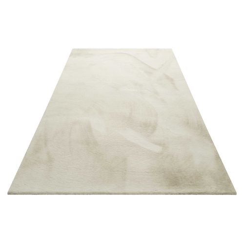 Tapis Doux 200x200  Poils Longs Beige Crème Anna