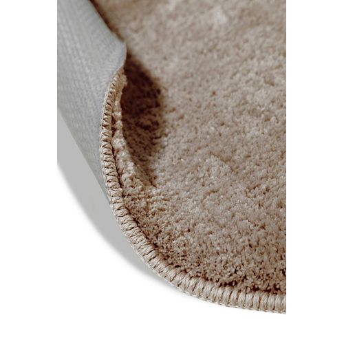 Tapis De Bain 90 Rd. Doux Beige Sable Uni Joris