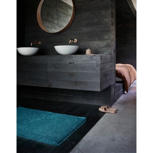 Tapis De Bain 55x65 Doux Turquoise Uni Joris