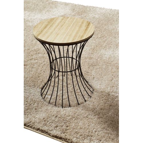 Tapis Salon 160x225 à Poils Longs Beige Sable Fanny