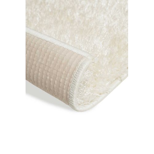 Tapis Salon 200x200 à Poils Longs Blanc Crème Fanny