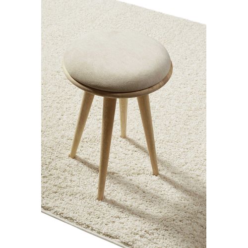 Tapis Beige 80x400 à Poils Aspect Laine Bouclettes Greta