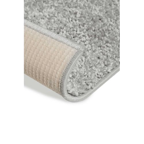 Tapis Gris 80x300 à Poils Aspect Laine Bouclettes Greta
