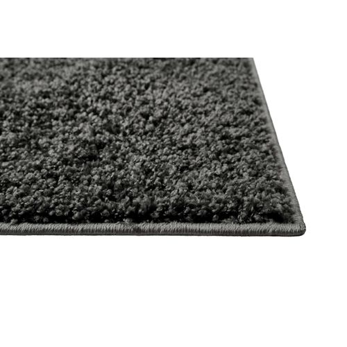 Tapis Anthracite 160x225 à Poils Aspect Laine Bouclettes Greta
