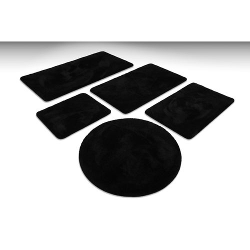 Tapis De Bain 60x100 Doux Noir Uni Joris