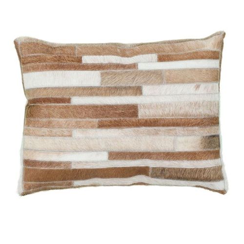 Coussin Déco En Cuir "lavish" 40x60cm Crème