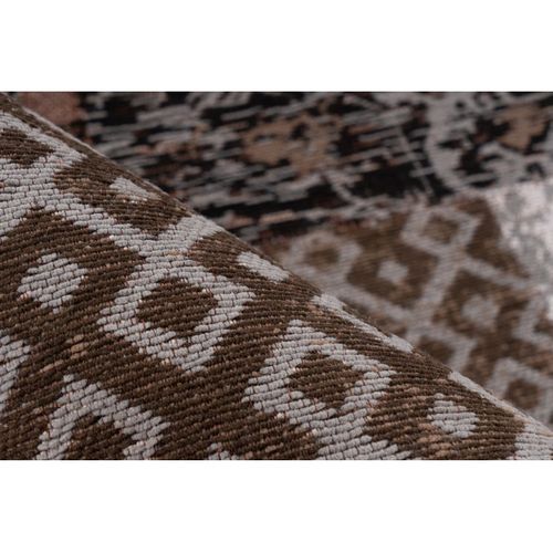 Tapis Tissé Vintage Patchwork "symphony" Marron 80 X 150 Cm