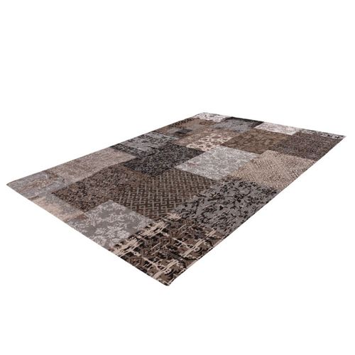 Tapis Tissé Vintage Patchwork "symphony" Marron 120 X 170 Cm