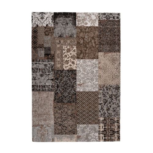 Tapis Tissé Vintage Patchwork "symphony" Marron 120 X 170 Cm