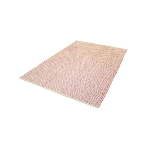 Tapis Rayé Fait Main "aperitif" Rose 160 X 230 Cm