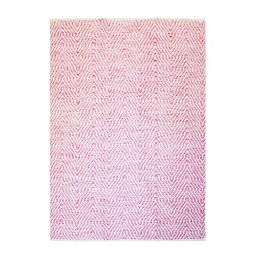 Tapis Rayé Fait Main "aperitif" Rose 160 X 230 Cm
