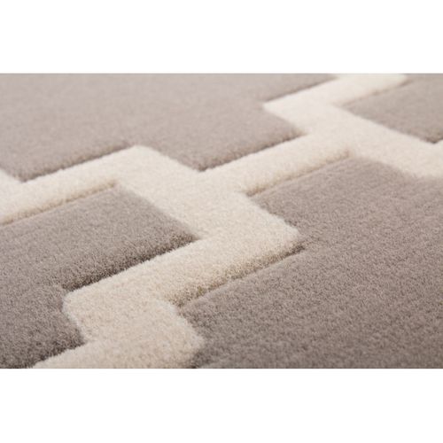 Tapis Imprimé Losange à Poils Courts "lina" Taupe 200 X 290 Cm