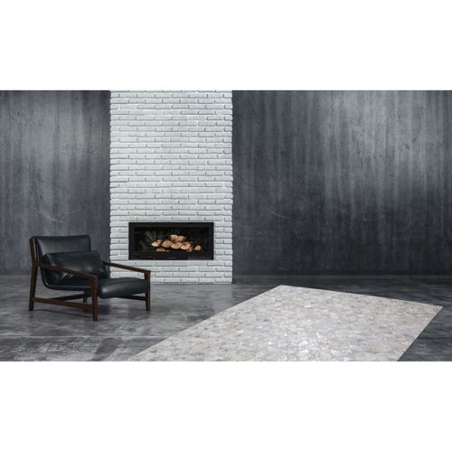 Tapis Patchwork Fait Main "rocket" Gris et Argent 160 X 230 Cm