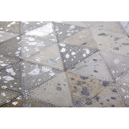 Tapis Patchwork Fait Main "rocket" Gris et Argent 160 X 230 Cm