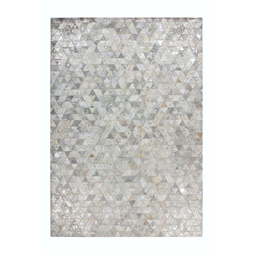 Tapis Patchwork Fait Main "rocket" Gris et Argent 160 X 230 Cm