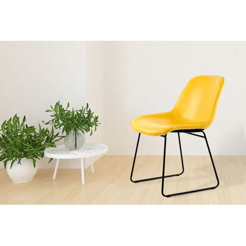 Lot De 2 Chaises Design "cora" 81cm Jaune