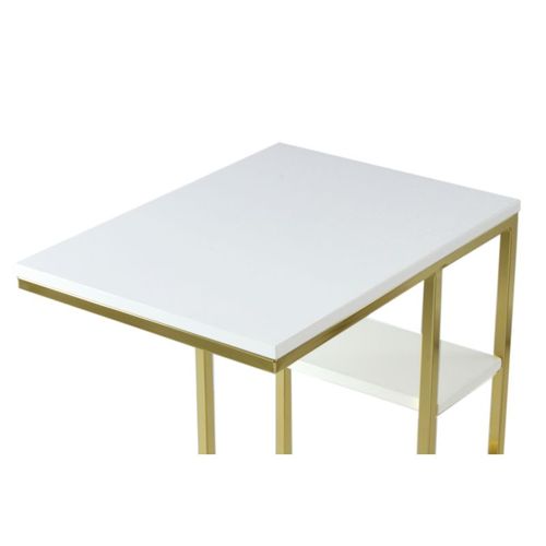 Table D'appoint Design "lucilla" 60cm Blanc et Or