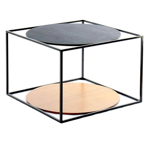 Table D'appoint Design "cody" 50cm Marron et Noir