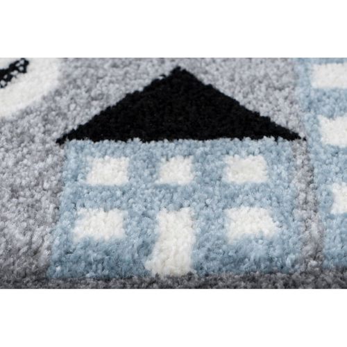 Tapis De Chambre Enfant Voiture "marree" Argent 80 X 150 Cm