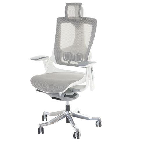 Fauteuil De Bureau Merryfair Wau 2 Rembourrage Filet Ergonomique Blanc Gris