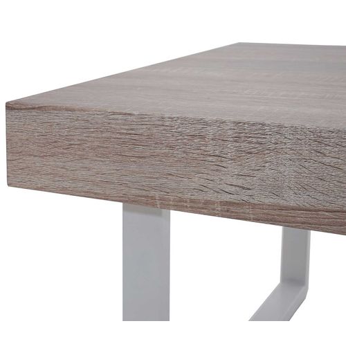 Table Basse De Salon Kos T576, Mvg 40x110x60cm ~ Chêne, Pieds Métalliques Clairs
