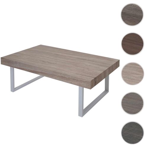 Table Basse De Salon Kos T576, Mvg 40x110x60cm ~ Chêne, Pieds Métalliques Clairs