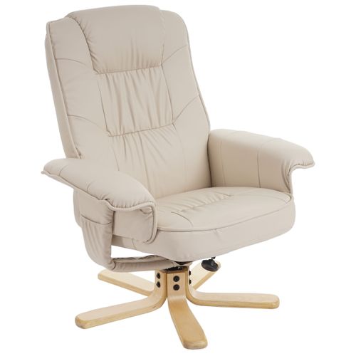 Fauteuil De Télé M56, Fauteuil De Relaxation Sans Tabouret, Similicuir ~ Crème