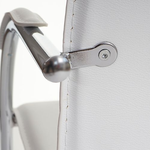 2x Chaise De Conférence Samara, Chaise Visiteurs Cantilever, Similicuir ~ Blanc