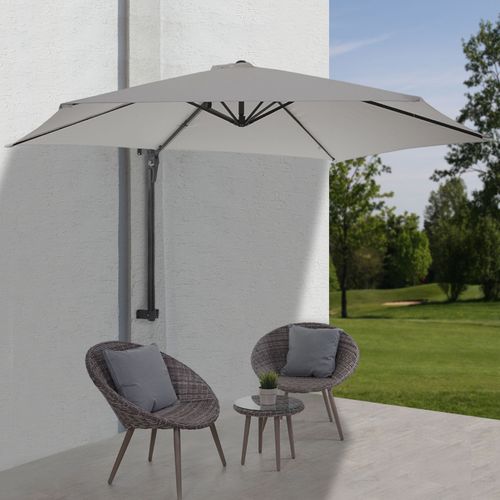 Parasol De Mur Casoria Déporté, Pour Balcon Ou Terrasse, 3m Inclinable ~ Sable