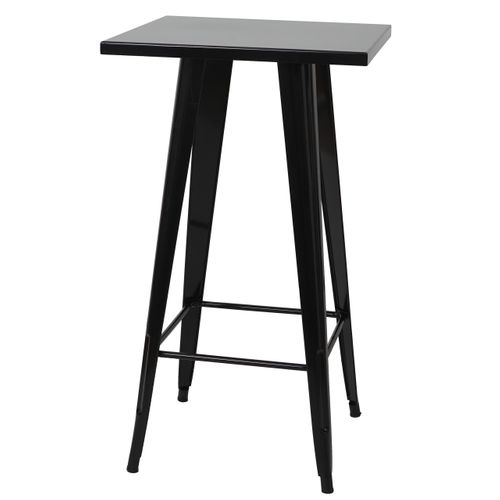 Table Haute Hwc-a73, Métal, Design Industriel 105x60x60cm ~ Noir