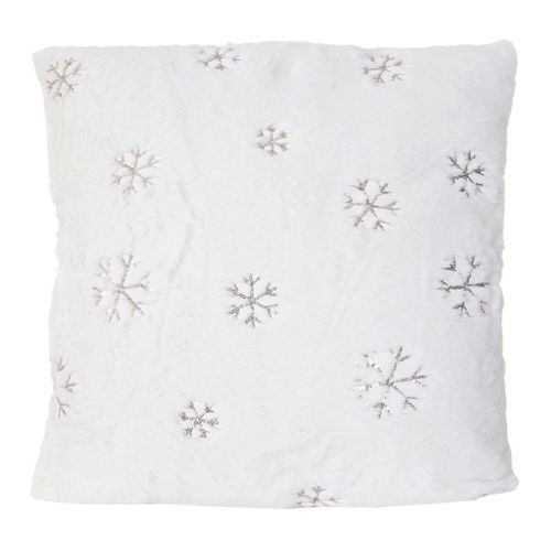 Set Couverture + Coussin De Décoration, Neige, Duveteux Avec Bourrage, Pailleté