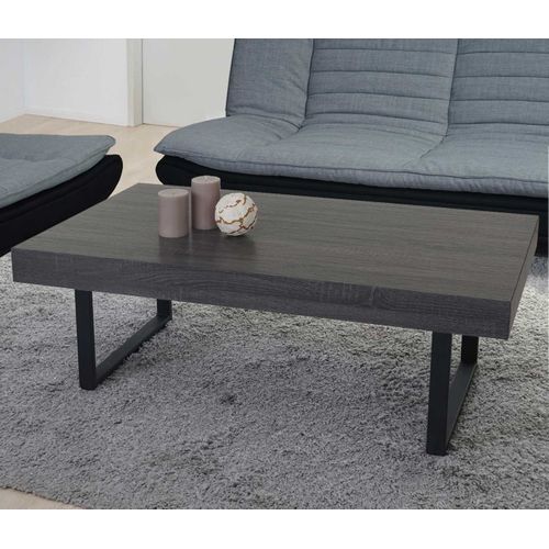 Table Basse De Salon Kos T576 Mvg 40x110x60cm Noir Pieds Métalliques Foncés