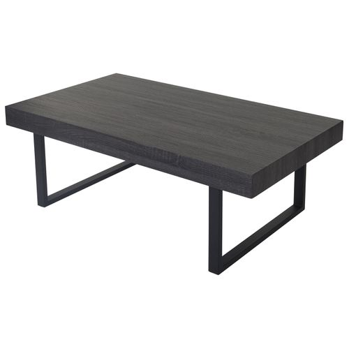 Table Basse De Salon Kos T576 Mvg 40x110x60cm Noir Pieds Métalliques Foncés