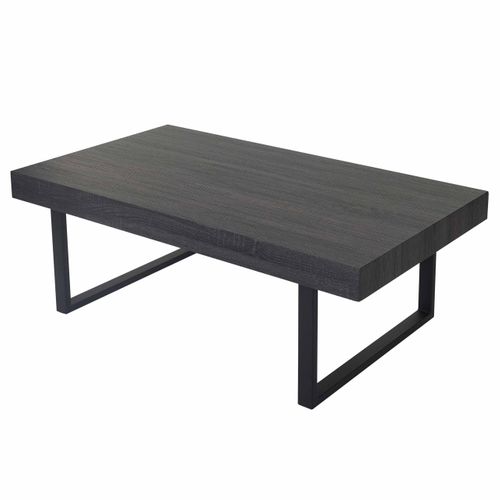 Table Basse De Salon Kos T576 Mvg 40x110x60cm Noir Pieds Métalliques Foncés